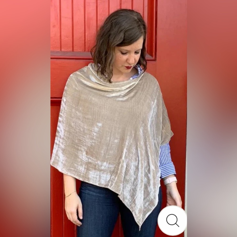 NWT Dana Herbert Silk Velvet poncho